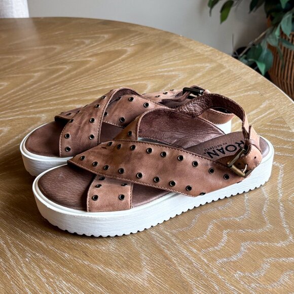 ROAN by Bed Stu Size 8.5 Brown Leather HALI Flat Sandal Preppy Summer - Picture 3 of 8